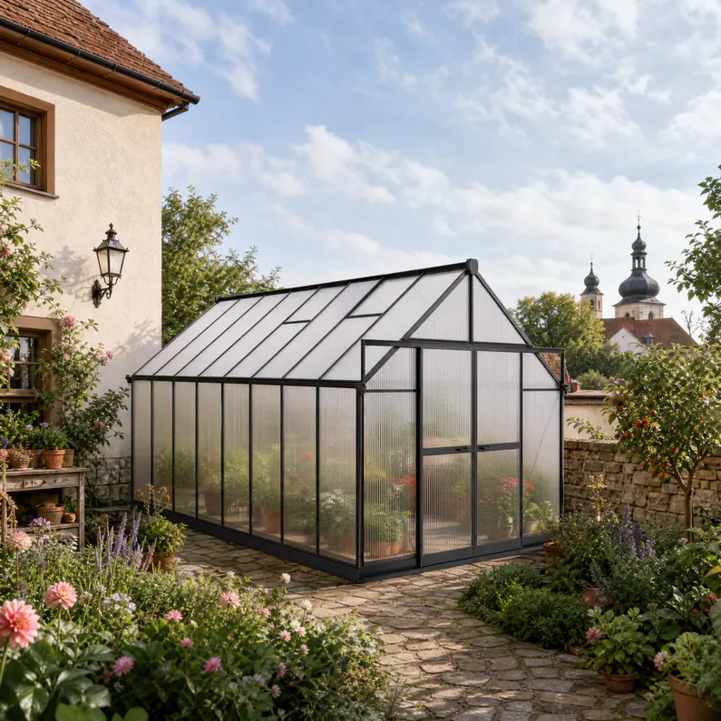 8x16-ft-aluminium-gable-roof-greenhouse-with-polycarbonate-panels-s-series-scene-2