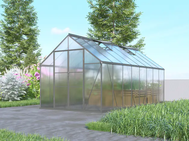 8x16-ft-aluminium-gable-roof-greenhouse-with-polycarbonate-panels-s-series-scene-3