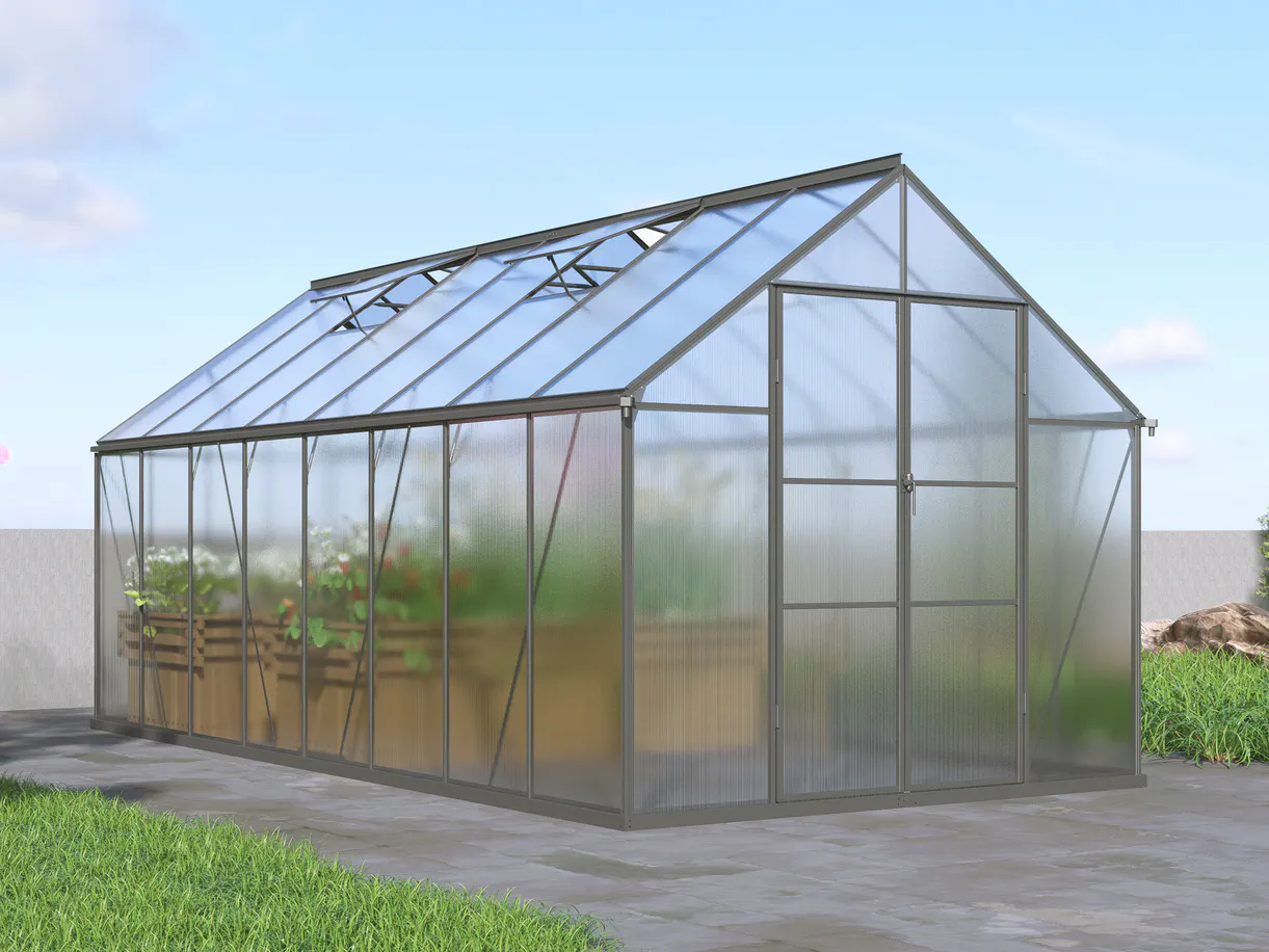 8x16-ft-aluminium-gable-roof-greenhouse-with-polycarbonate-panels-s-series-scene-5