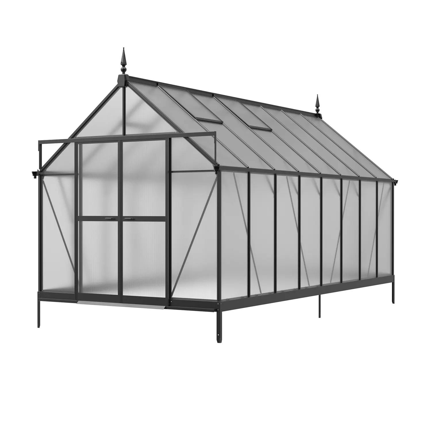 8 x 16 ft Aluminium Victorian Greenhouse with Polycarbonate Panels | S Series 3 8x16-ft-aluminium-victorian-greenhouse-with-polycarbonate-panels-s-series-product-3
