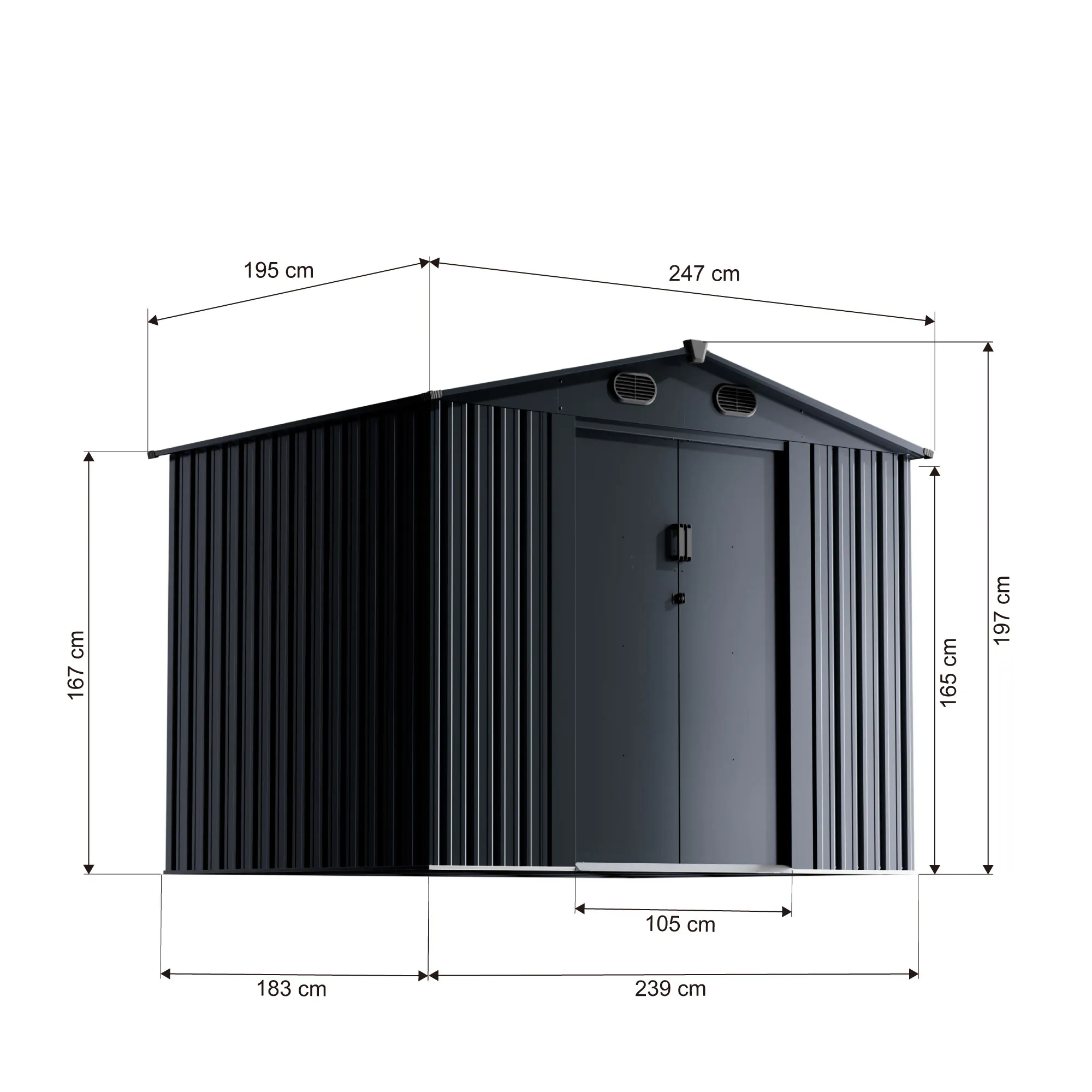 8x6-ft-gable-roof-metal-storage-shed-ks-linedrawing-3