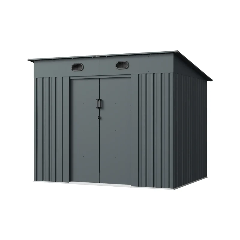 8 x 6 ft Pent Roof Metal Storage Shed | KS 12 8x6-ft-pent-roof-metal-storage-shed-ks-product-1