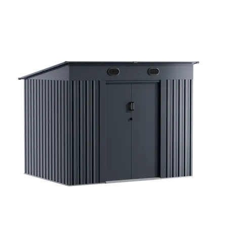 8 x 6 ft Pent Roof Metal Storage Shed | KS 2 8x6-ft-pent-roof-metal-storage-shed-ks-product-2
