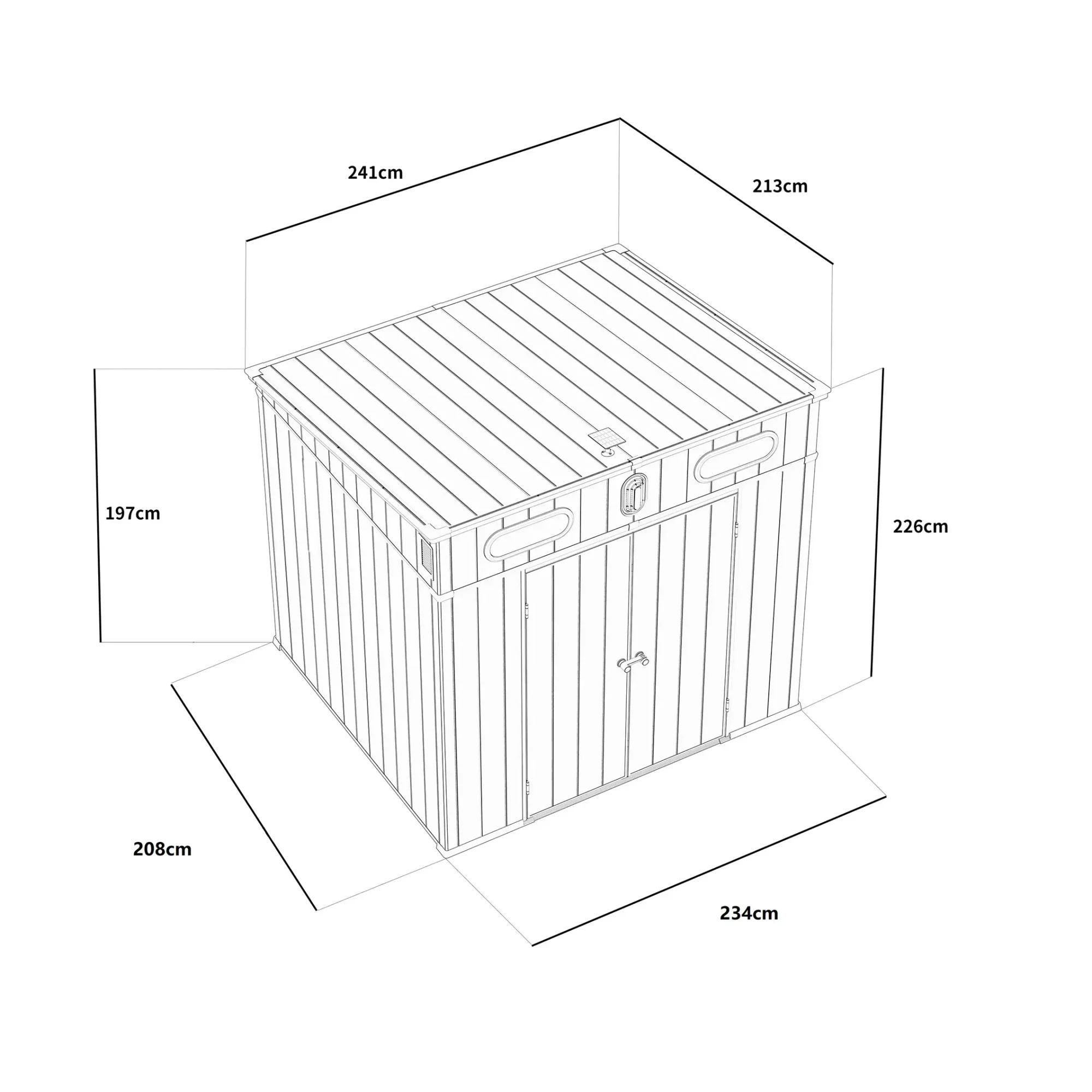 8x7-ft-pent-roof-resin-storage-shed-kc-linedrawing-3