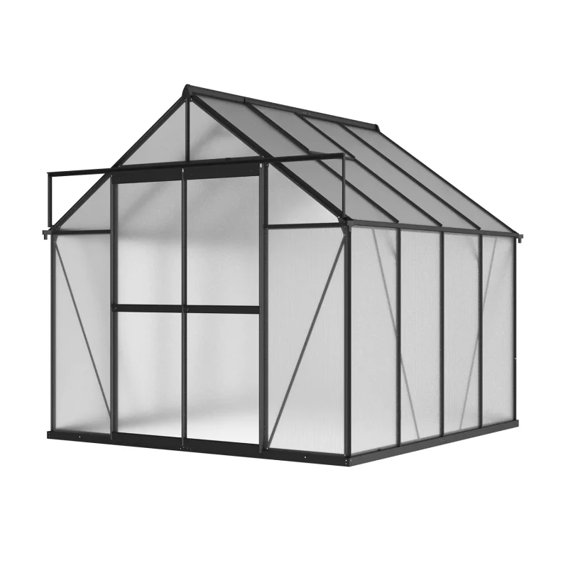 8 x 8 ft Aluminium Gable Roof Greenhouse | L Series 8 8x8-ft-aluminium-gable-roof-greenhouse-l-series-product-1