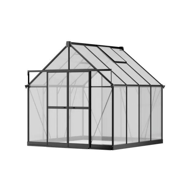 8 x 8 ft Aluminium Gable Roof Greenhouse with Polycarbonate Panels | S Series 7 8x8-ft-aluminium-gable-roof-greenhouse-with-polycarbonate-panels-s-series-product-1