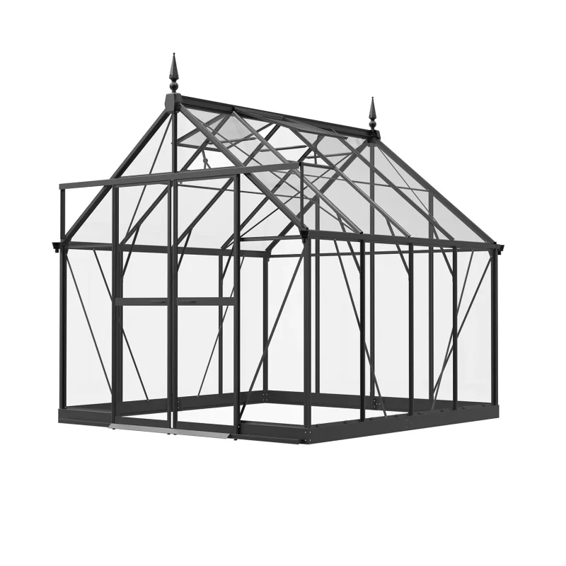 8 x 8 ft Aluminium Victorian Greenhouse with Glass Panels | S Series 9 8x8-ft-aluminium-victorian-greenhouse-with-glass-panels-s-series-product-1