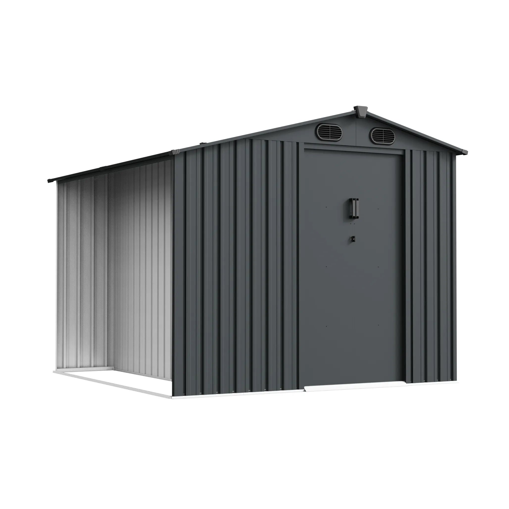 8 x 8 ft Special-Shaped Gable Roof Metal Storage Shed | KS 2 8x8-ft-special-shaped-gable-roof-metal-storage-shed-ks-product-2