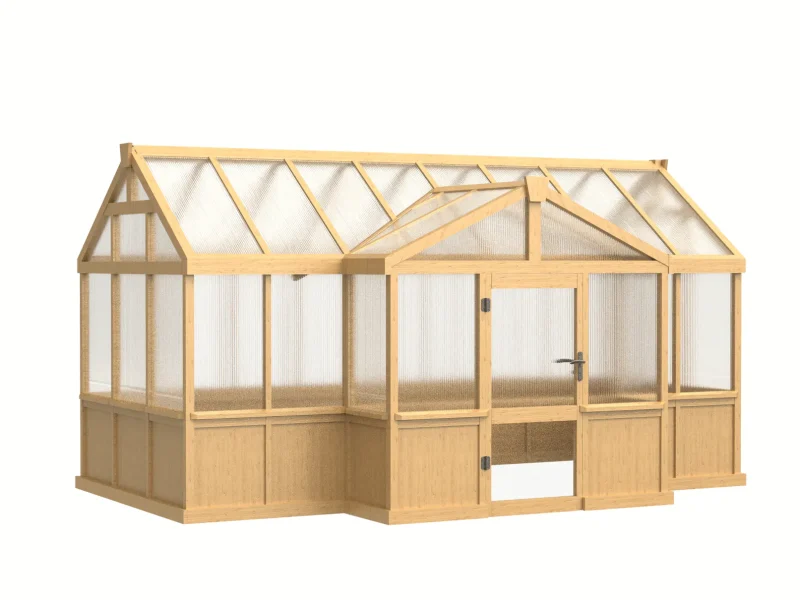 wooden-t-shaped-greenhouse-with-solid-wood-base-and-polycarbonate-panels-product-1